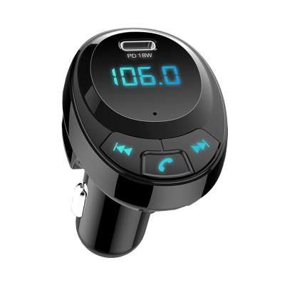 18w PD digital fast chagerTF card U Disk Bluetooth FM Transmitter MP3 Player Dual USB Car Charger For Car Mobile Charger